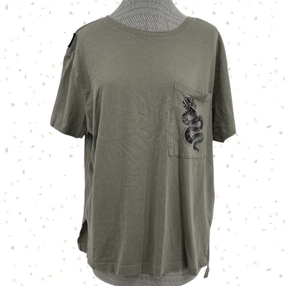 Taylor Swift Snake Reputation Tour Cities Tee Sleeveless Top Gray Green Size M - Picture 2 of 10
